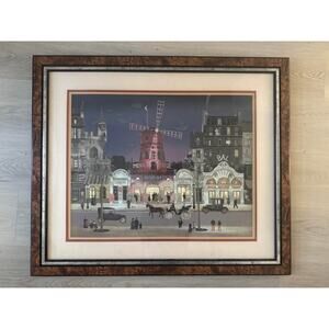 MICHEL DELACROIX Art 81 - Moulin Rouge à la Nuit Lithograph Framed Art Print